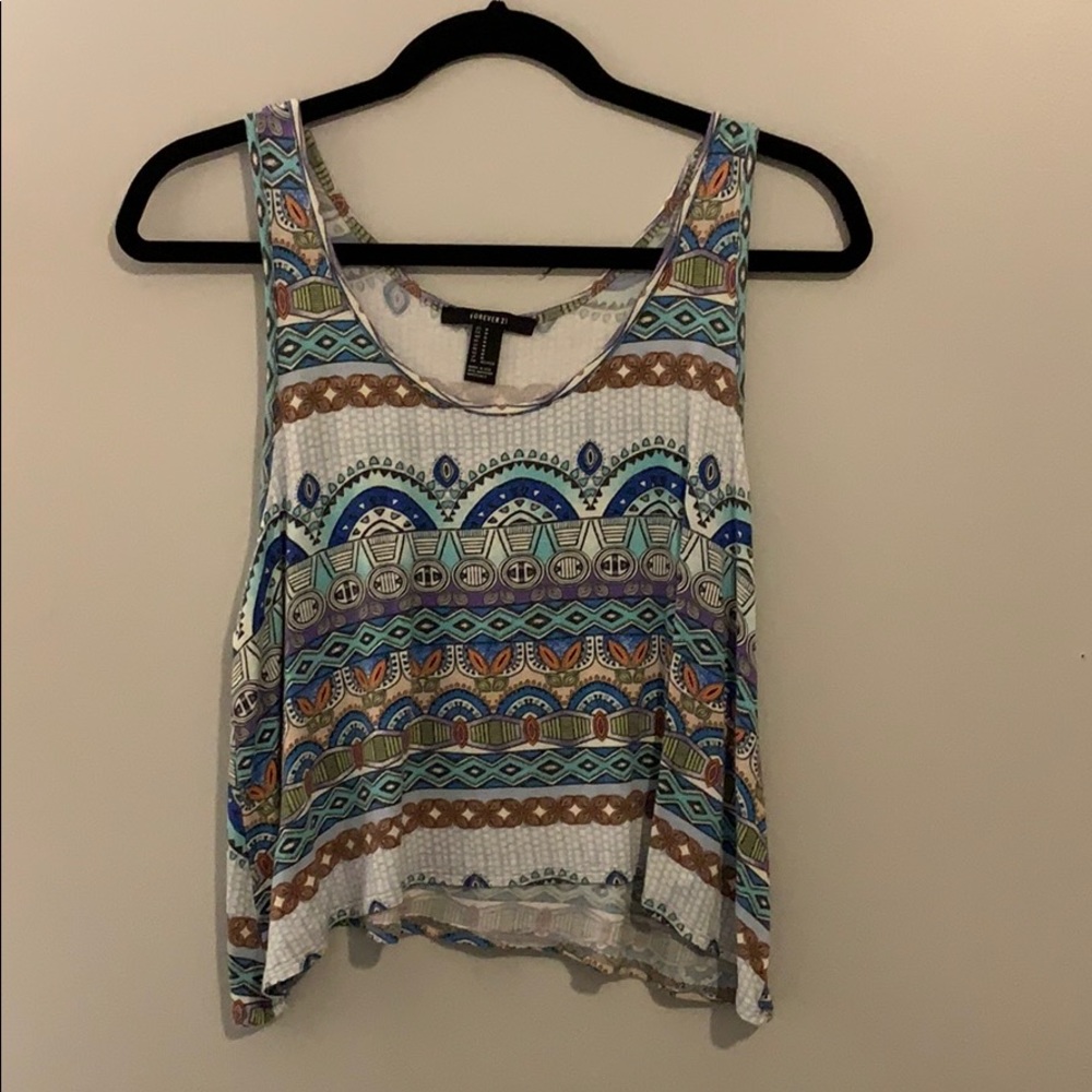 multicolored aztec tank top